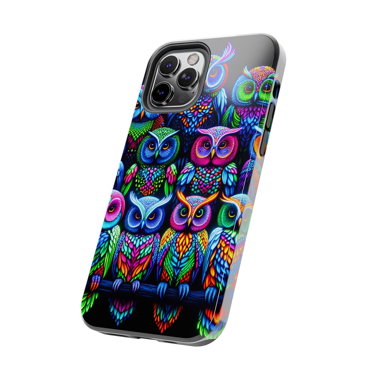 Neon Nocturnal Spectacle. NEON Owls Tough Phone Case