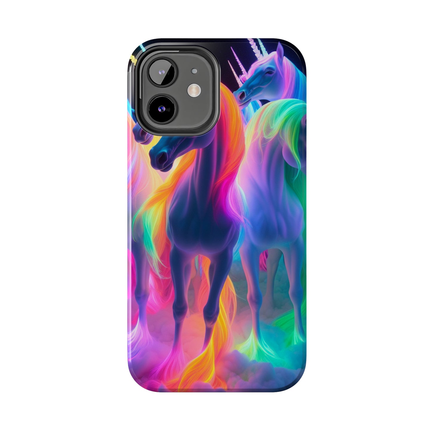Vividly Rainbow Dreaming NEON Unicorns Tough Phone Case