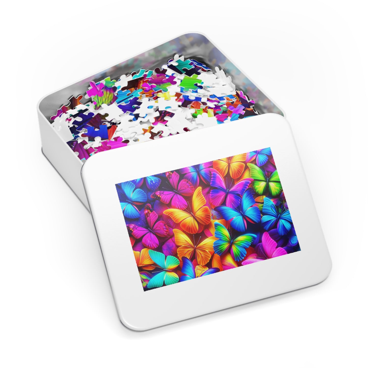 Neon Flutter. - Neon Butterflies Puzzle30, 110, 252, and 1000 Pieces