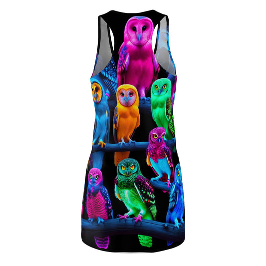 Neon Nocturne Neon Owls Racerback Dress