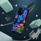"Neon Garden Delight" Neon Butterflies and Mushrooms Premium Art Magsafe Magnet Tough IPhone 13 14 15 Pro Plus Max and Mini in Matte and Glossy Phone cases