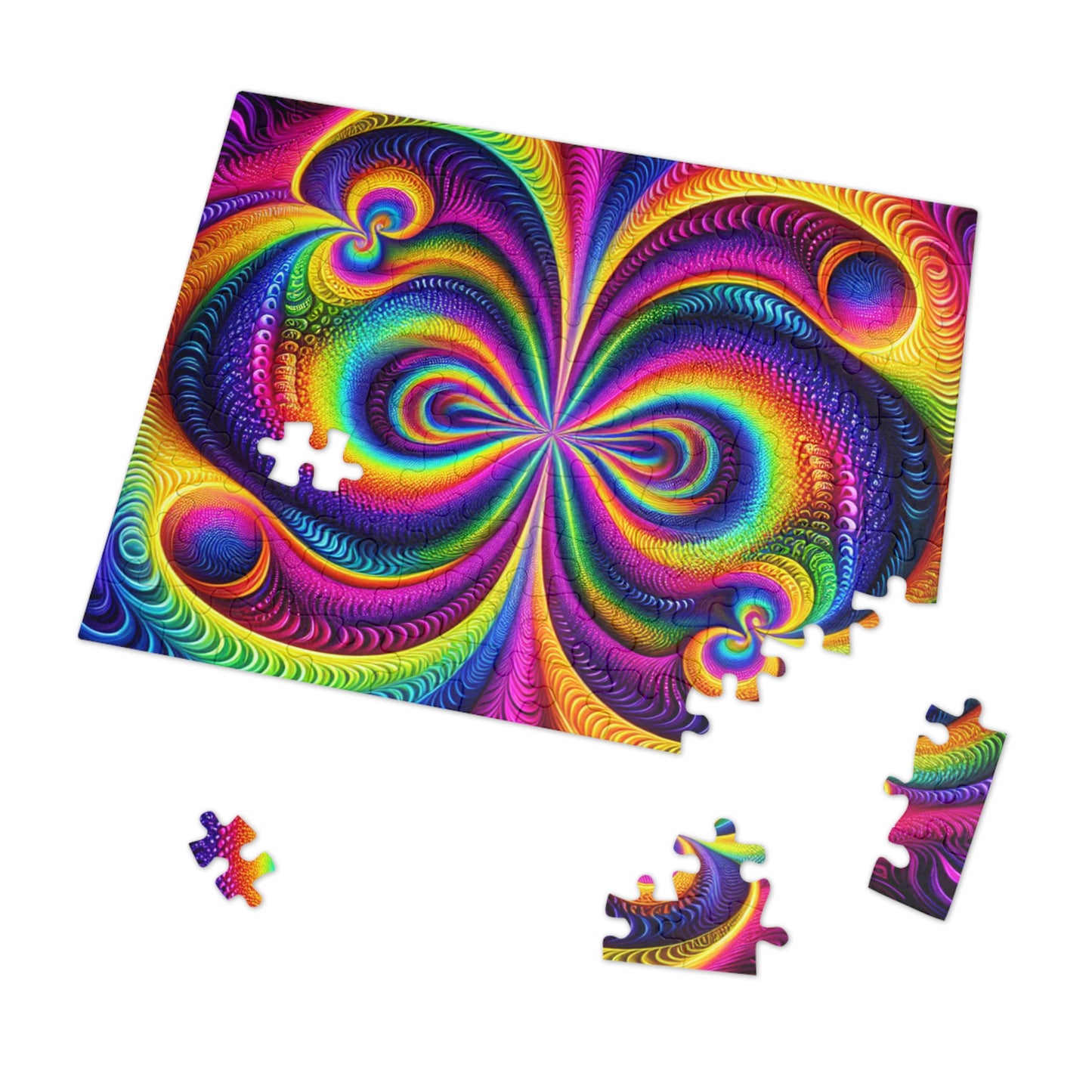 VibNeoInfinPaint - Neon Trippy Infinity Patterns Puzzle 30, 110, 252, and 1000 Pieces