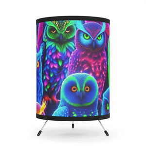 "Neon Hoot-Nite" - NEON Owls Art Tripod Lamp