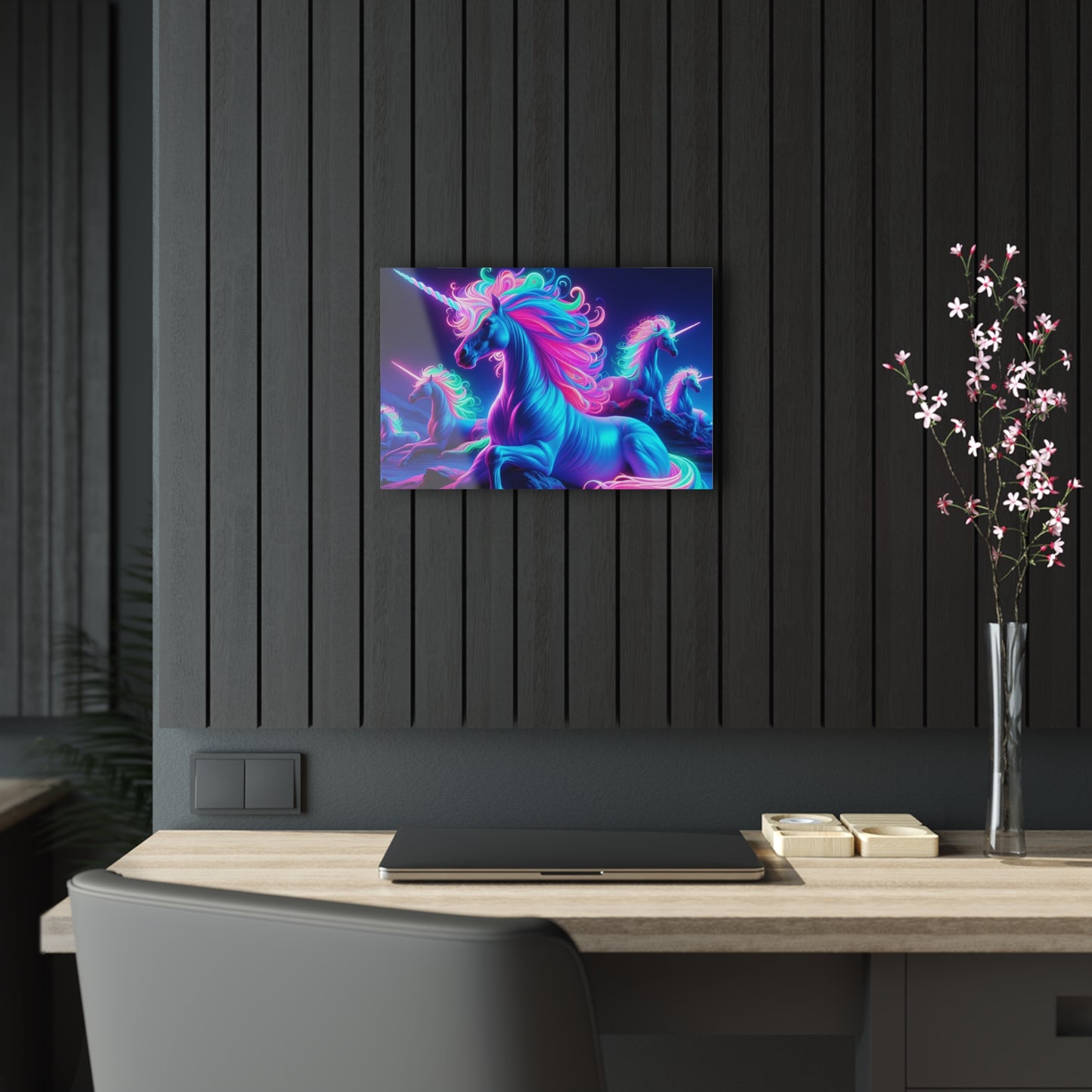 "Rainbow Mania" NEON Unocrons Art 1/4" Glossy Acrylic Art