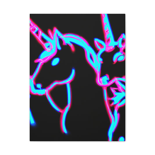 Vibrant Neon Dreamscape NEON Unicorns Art Canvas