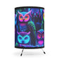 Neon Nocturnal Familiarity - NEON Owls Art Tripod Lamp