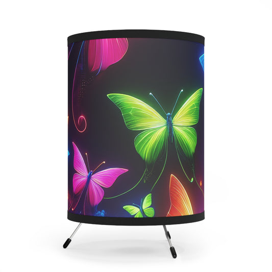 "Neon Wonderland" - NEON Butterflies Art Tripod Lamp