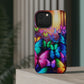 "Radiant Glowing Flight" Neon Butterflies Premium Art Magsafe Magnet Tough IPhone 13 14 15 Pro Plus Max and Mini in Matte and Glossy Phone cases