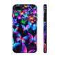 "Neon Flutterby Lights" NEON Butterflies Tough Phone Case