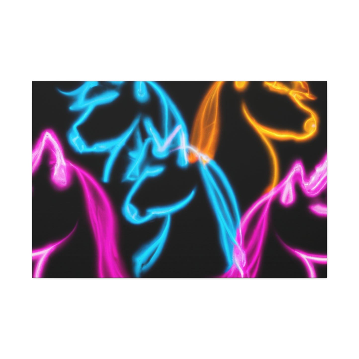 "Neon Unicorns at Dusk" NEON Unicorns Art Canvas