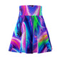 "Spirited Stardust Fantasy" -NEON Unicorns Woman' Skater Skirt