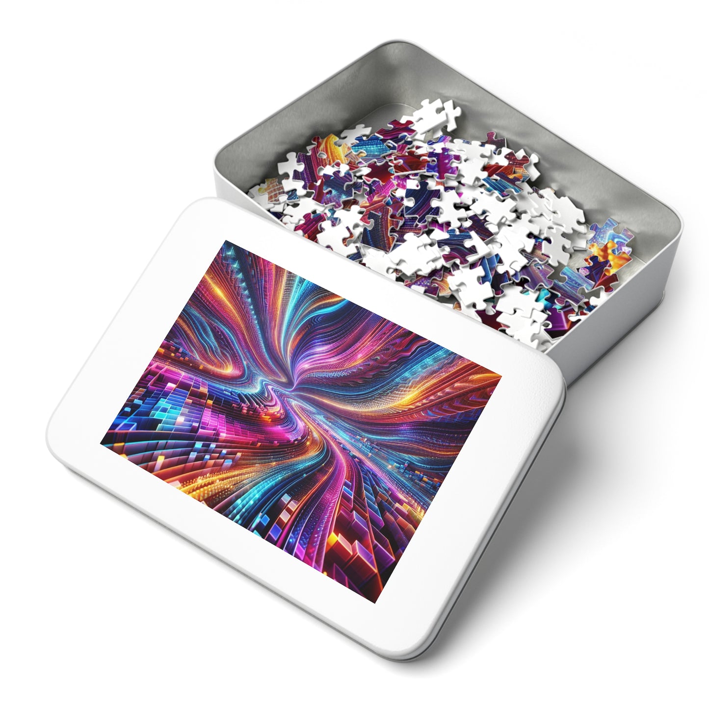 NeonInfinityVibe. - Neon Trippy Infinity Patterns Puzzle 30, 110, 252, and 1000 Pieces