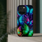 Neon Flutter Symphony Neon Butterflies Premium Art Magsafe Magnet Tough IPhone 13 14 15 Pro Plus Max and Mini in Matte and Glossy Phone cases