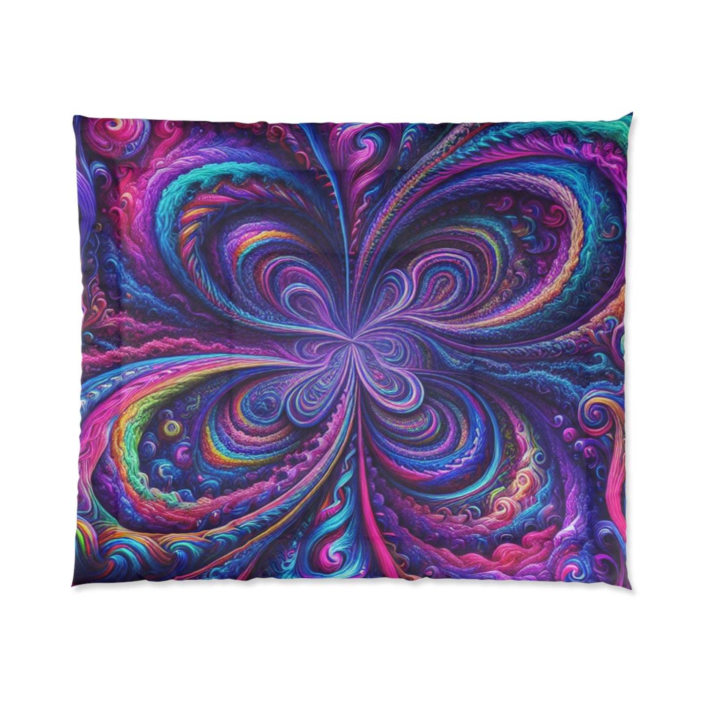 Trancendent Trippin' Neon Infinity Swirls. Trippy Infinity Patterns Comforter Blanket