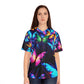 "Vibrant Neon Flutterby Dance" Neon Butterflies Womans Jersey