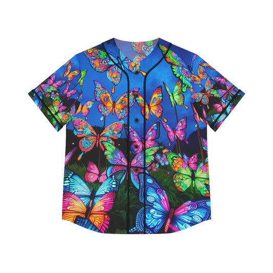 "Electric Flutter" Neon Butterflies Womans Jersey