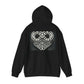 "Boundless Love: An Ode to Eternity" - Trippy Infinite Love Heart Patterns Black Unisex Hoodie