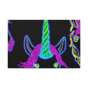 Vibrant Neon Magic. NEON Unicorns Art Canvas