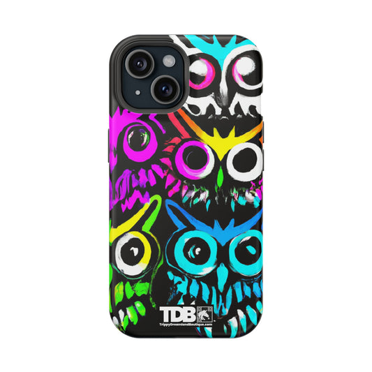 TDB iPhone Magnetic Tough Case - Psychedelic Rave Owl Design