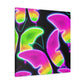 "Neon Butterfly Aurora" Neon Butterflies  Art Canvas