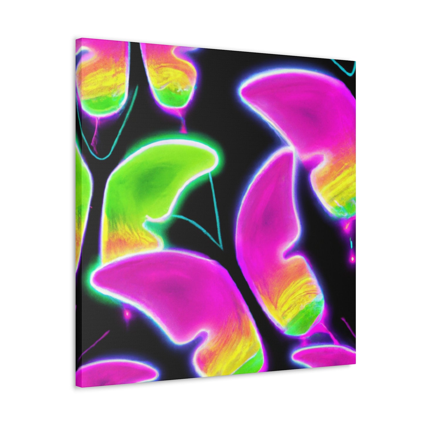 "Neon Butterfly Aurora" Neon Butterflies  Art Canvas