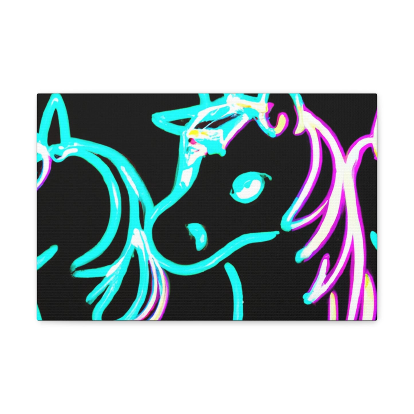 "Neon Unicorn Carnival" NEON Unicorns Art Canvas