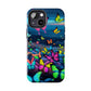"Neon Flight Spectacle" NEON Butterflies Tough Phone Case Iphone 6 7 8 9 10 11 12 13 14 SE X XR XS Pro Max Mini Plus