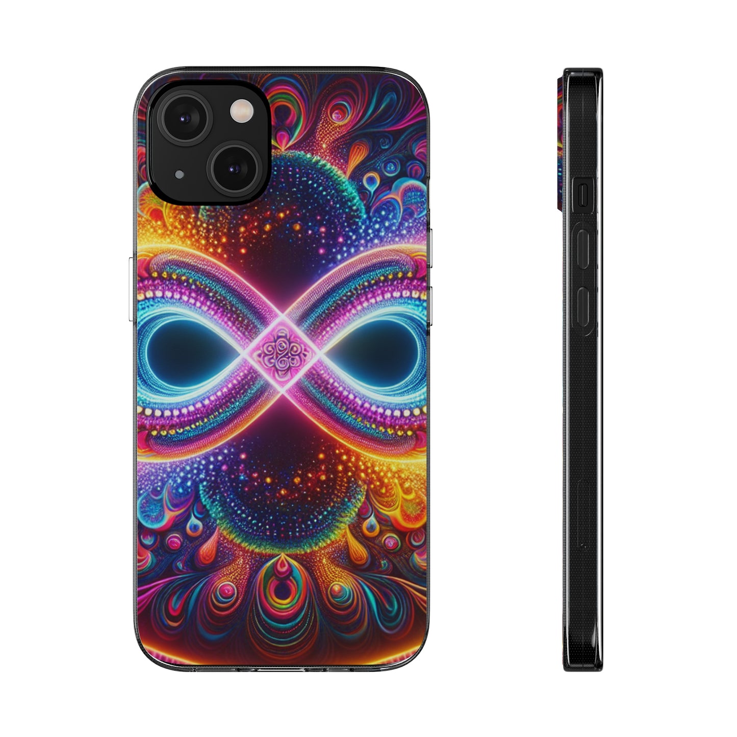 "Neon Psychedelic Infinity" Infinity Patterns Art Polycarbonate Phone Case
