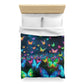 Pieter Van Derneer - NEON Butterflies Microfiber Duvet Cover