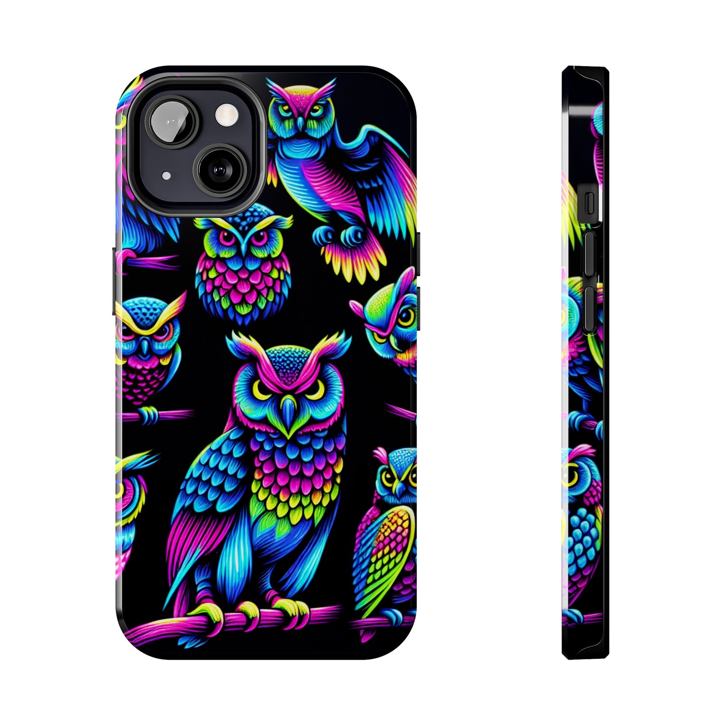 Neon Glowing Owls. NEON Owls Tough Phone Case