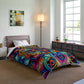 Neon Insanity Maze. Trippy Infinity Patterns Comforter Blanket