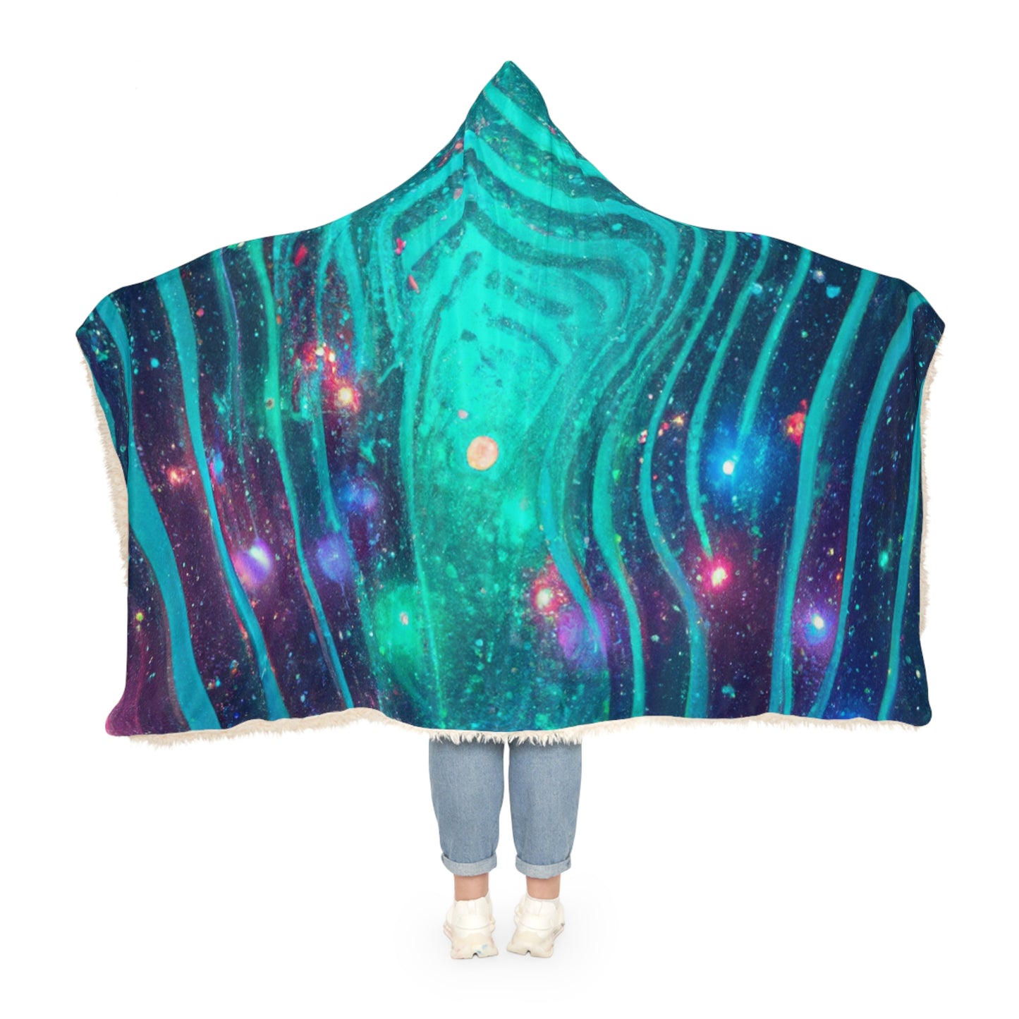 Neon DigiDreams - NEON Art Hooded Snuggle Blanket
