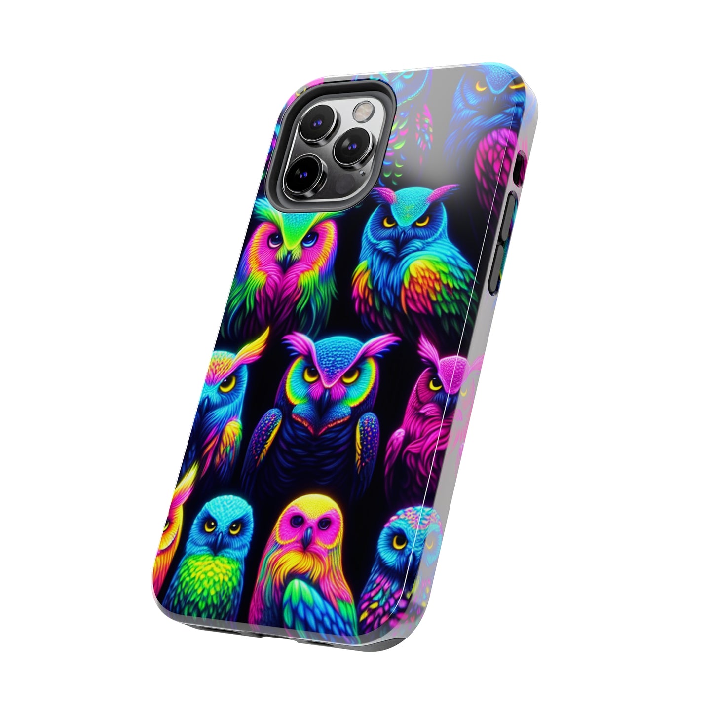 "Nocturnal Neon Glow" NEON Owls Tough Phone Case