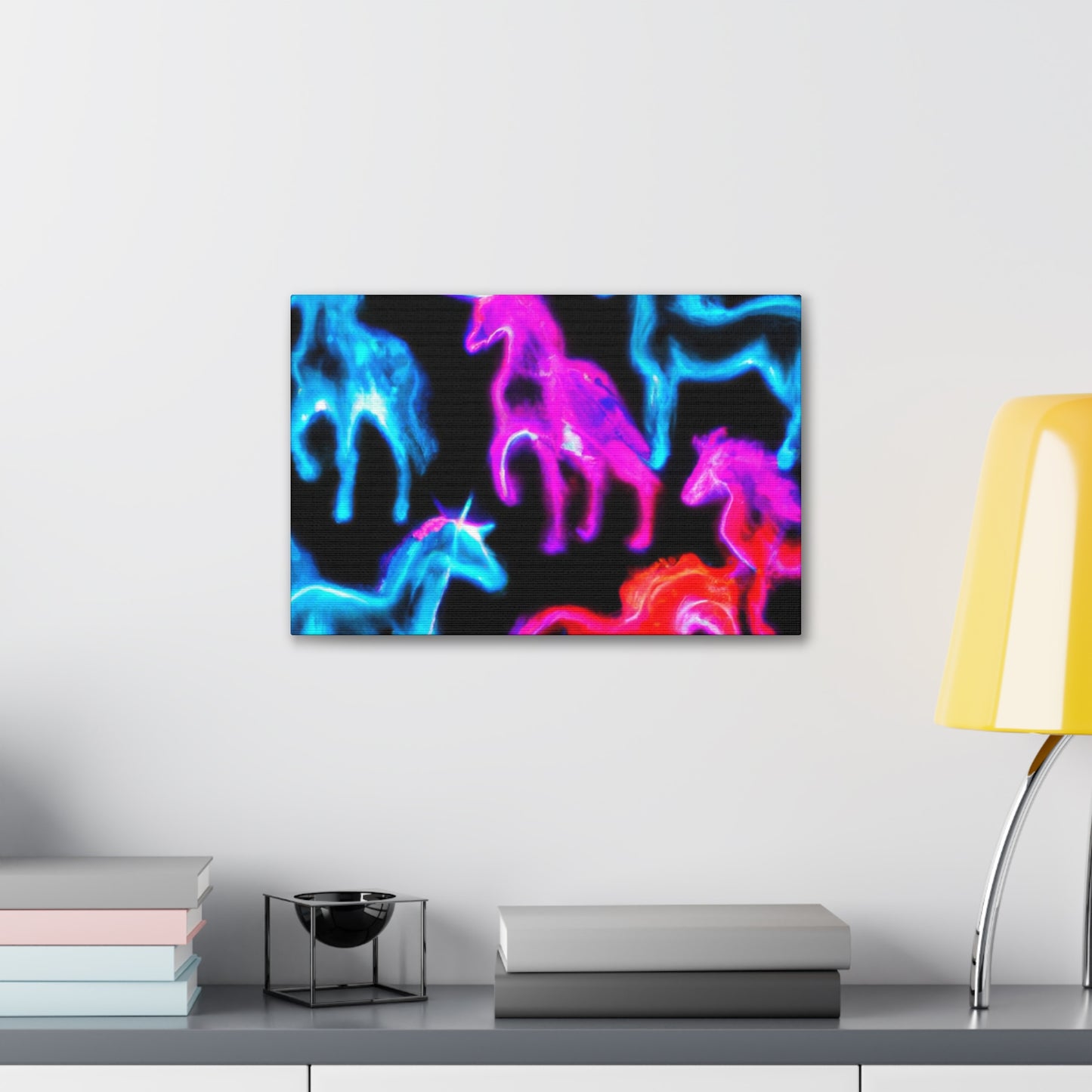 Neon Unicorn Fantasia NEON Unicorns Art Canvas