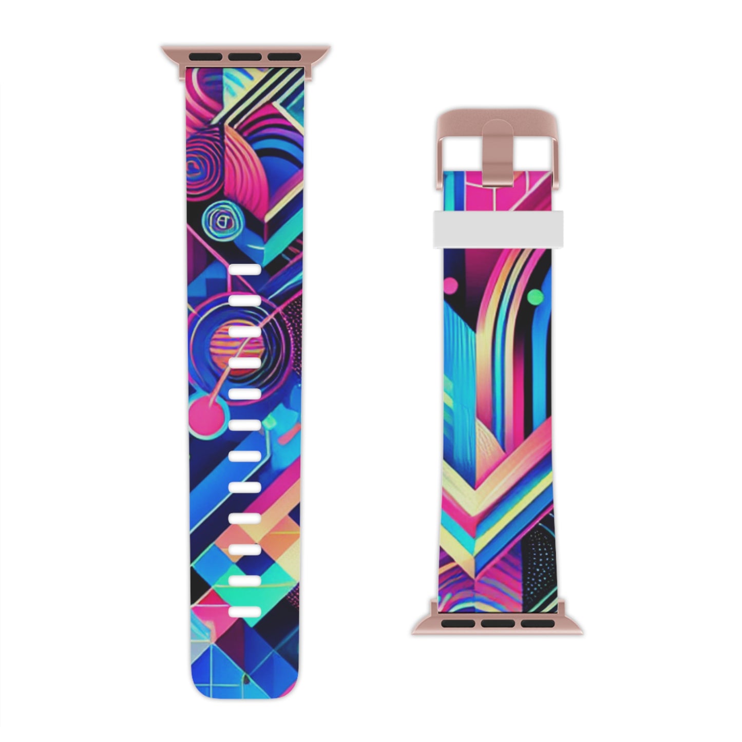 "Neon Glitchscape" - Trippy Infinity Patterns Iwatch Band