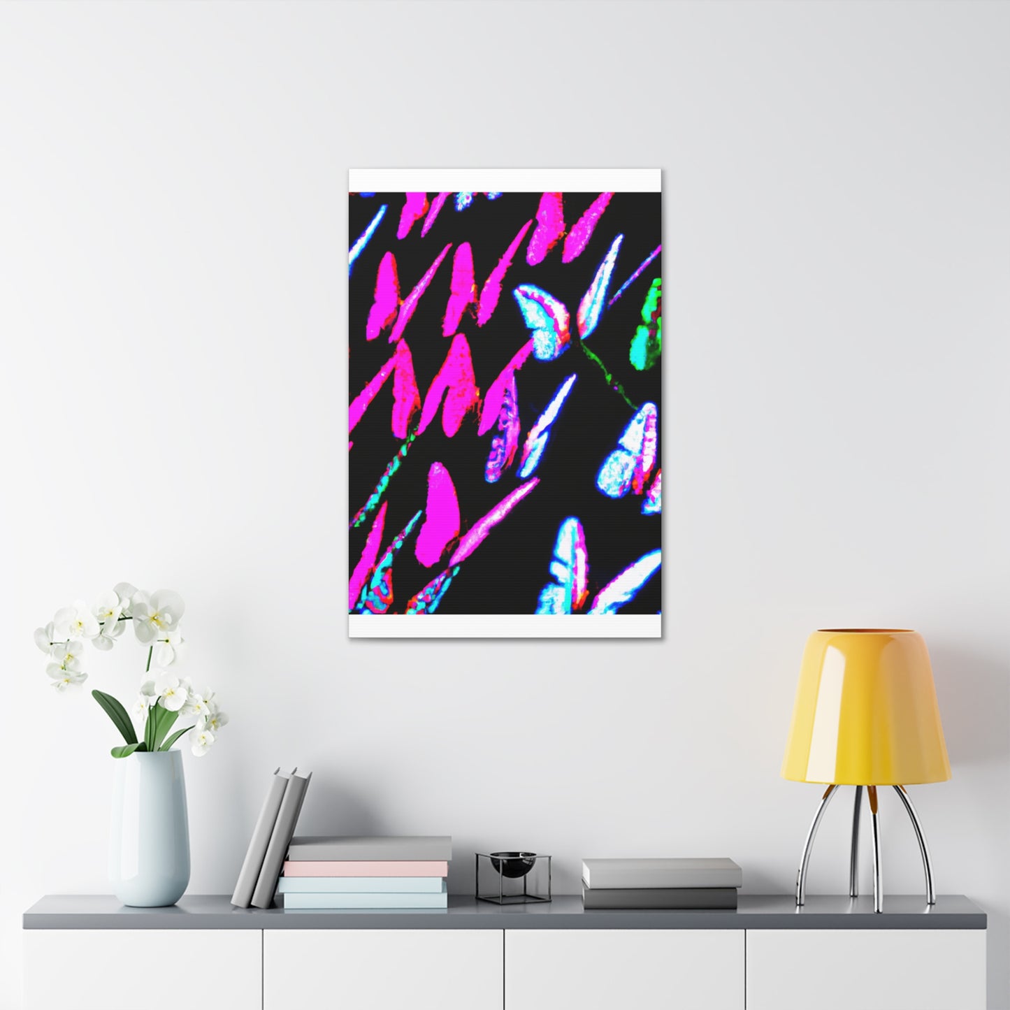 "Neon-Butterfly Prism" Neon Butterflies  Art Canvas