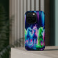 Neon Unicorn Pods. Neon Unicorns Premium Art Magsafe Magnet Tough IPhone 13 14 15 Pro Plus Max and Mini in Matte and Glossy Phone cases