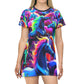 "Vividly Joyful Unicorns" Neon Unicorns Womans T Shirt Dress