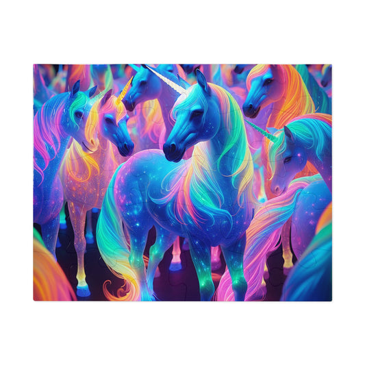 Neon UniClanz - Neon Unicorns Puzzle 30, 110, 252, and 1000 Pieces
