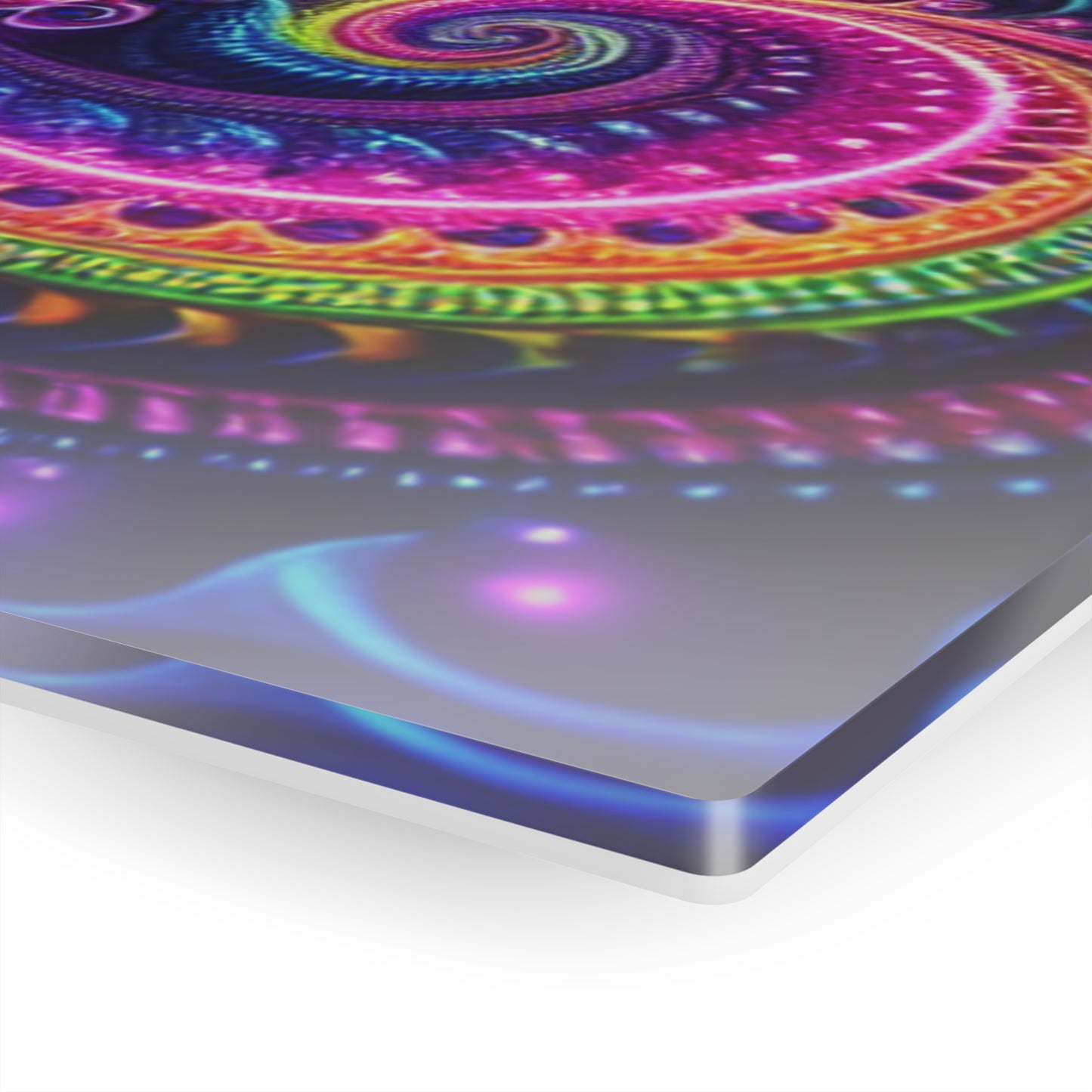Quantum Prismatic Visions. Trippy infity Pattern 1/4" Glossy Acrylic Art