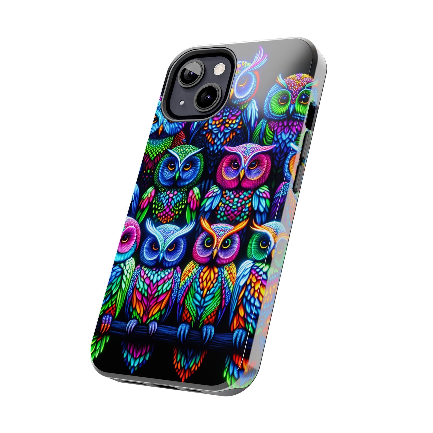 Neon Nocturnal Spectacle. NEON Owls Tough Phone Case