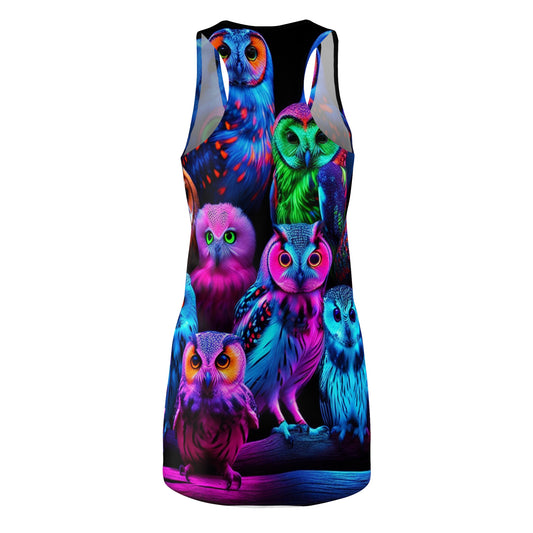 Neon Nocturne Neon Owls Racerback Dress