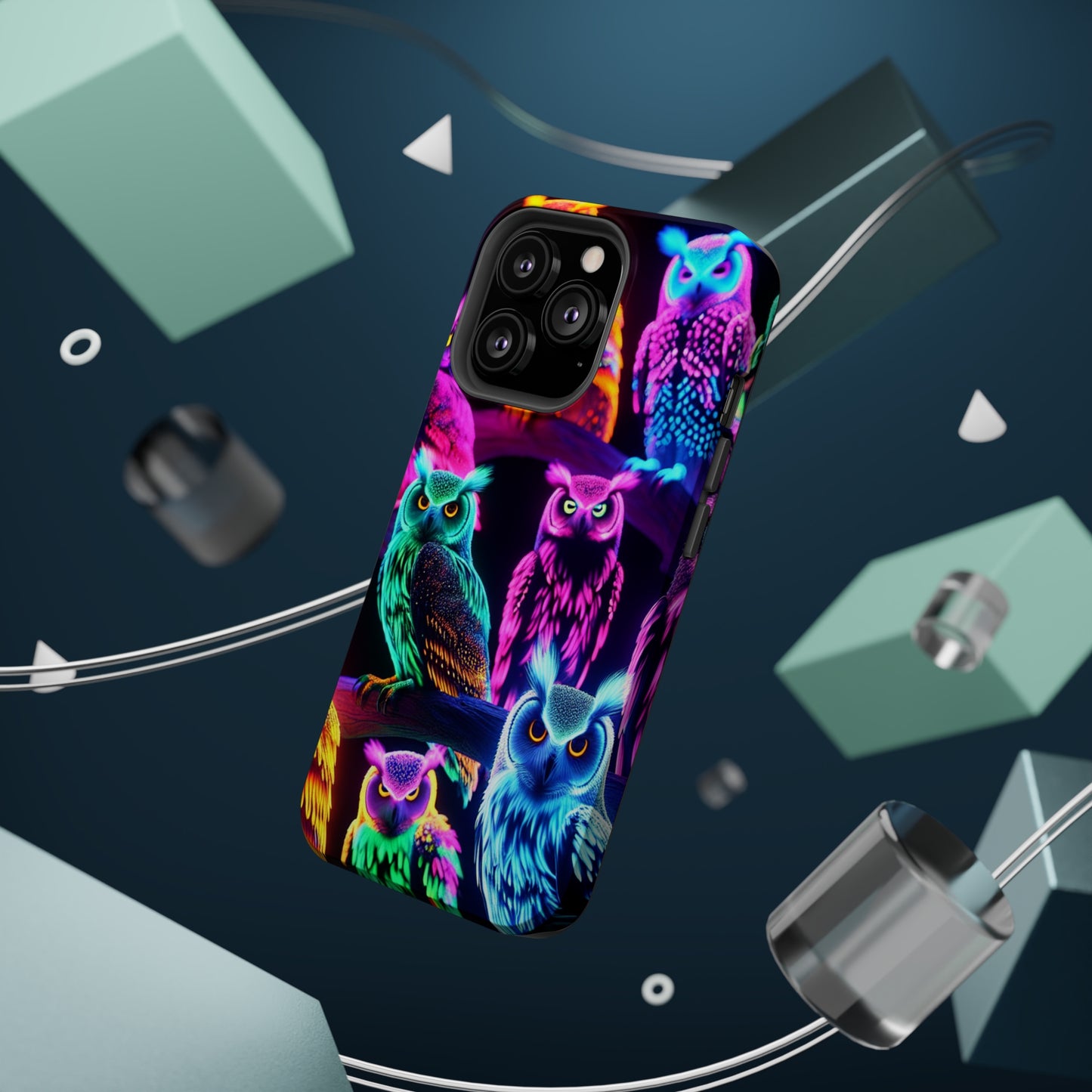 Neon Night Owls. Neon Owls Premium Art Magsafe Magnet Tough IPhone 13 14 15 Pro Plus Max and Mini in Matte and Glossy Phone cases