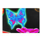 Vivid Nocturnal Nebula Butterflies & Mushrooms Area Rug