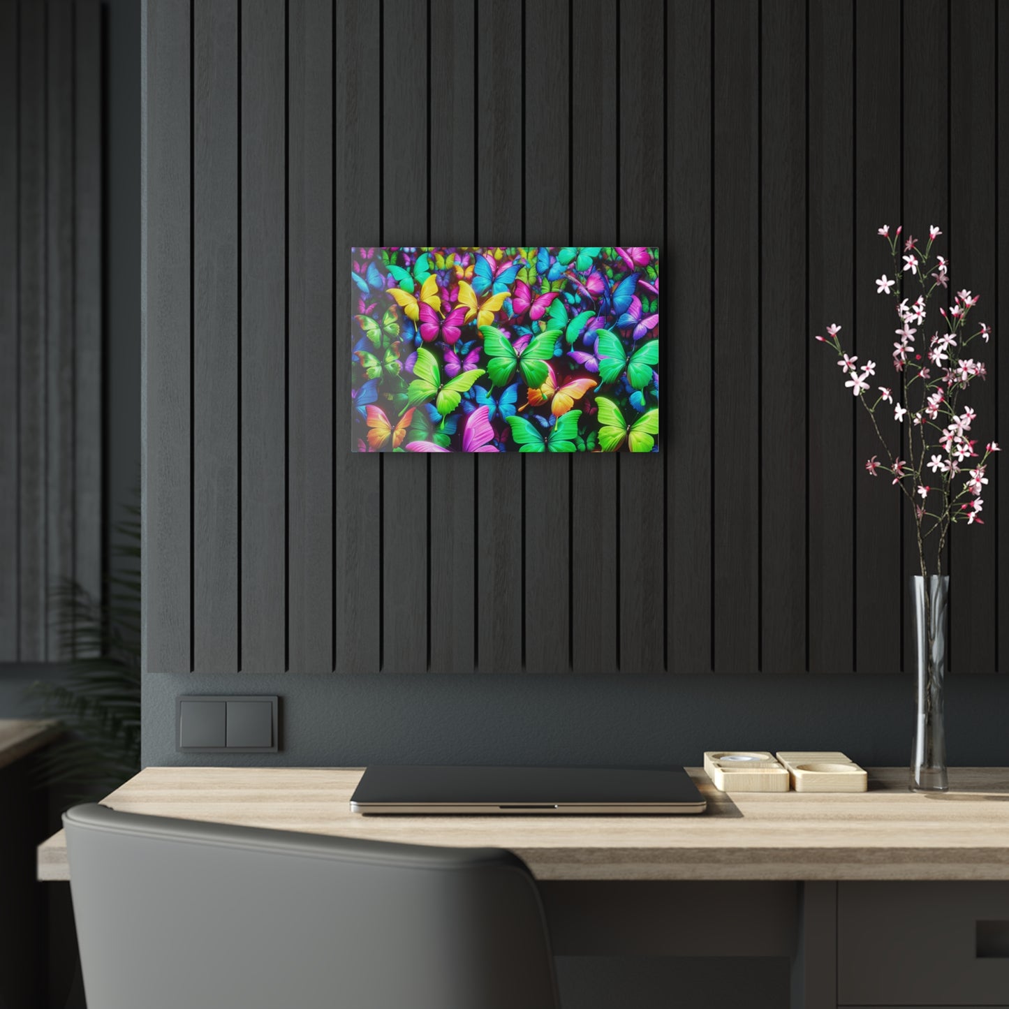 Neon Butterfly Splendor. NEON Butterflies Art 1/4" Glossy Acrylic Art