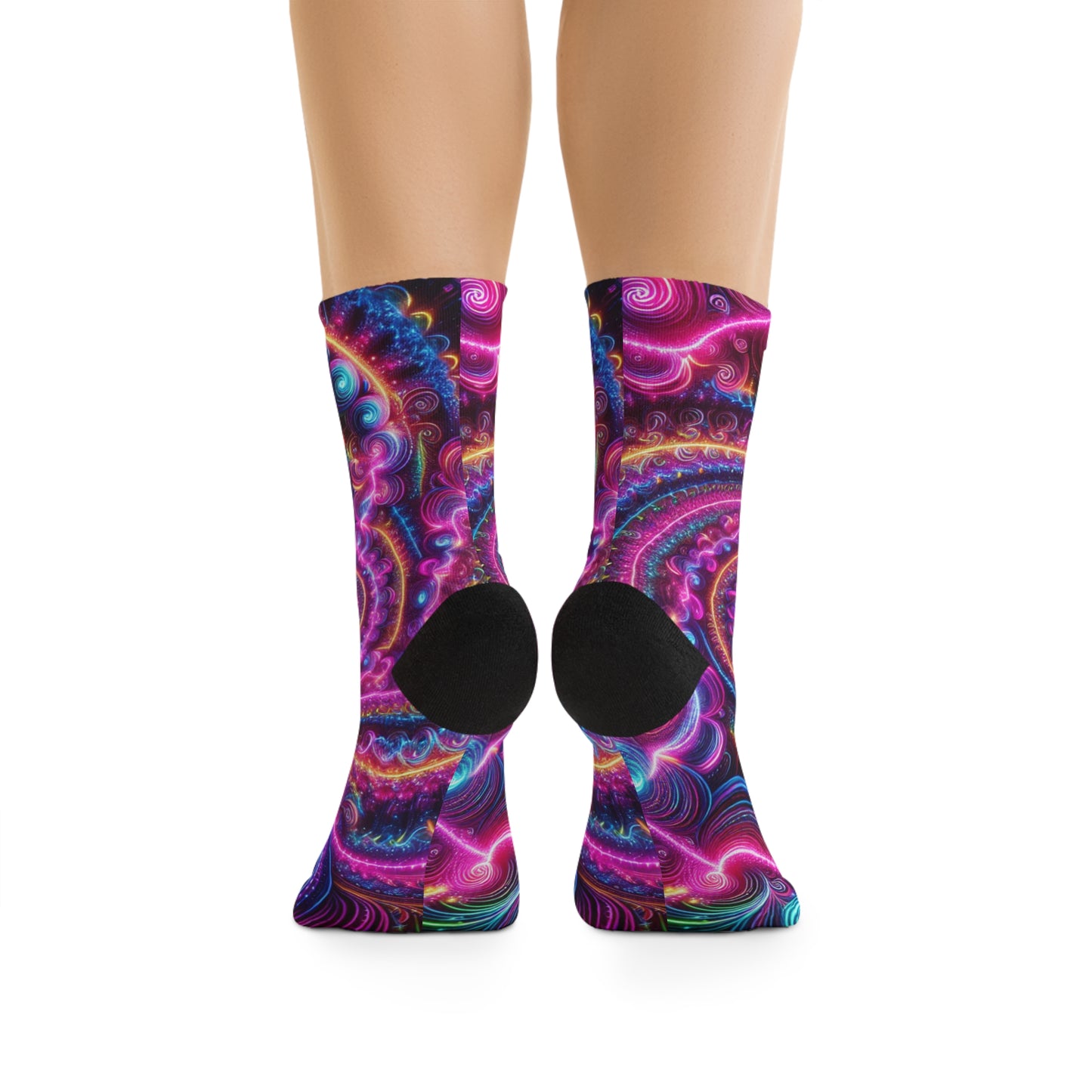 TDB Neon Infinity Galaxies. Trippy Recycled Poly Socks