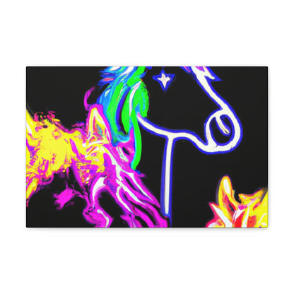"Vibrant Neon Magic" NEON Unicorns Art Canvas