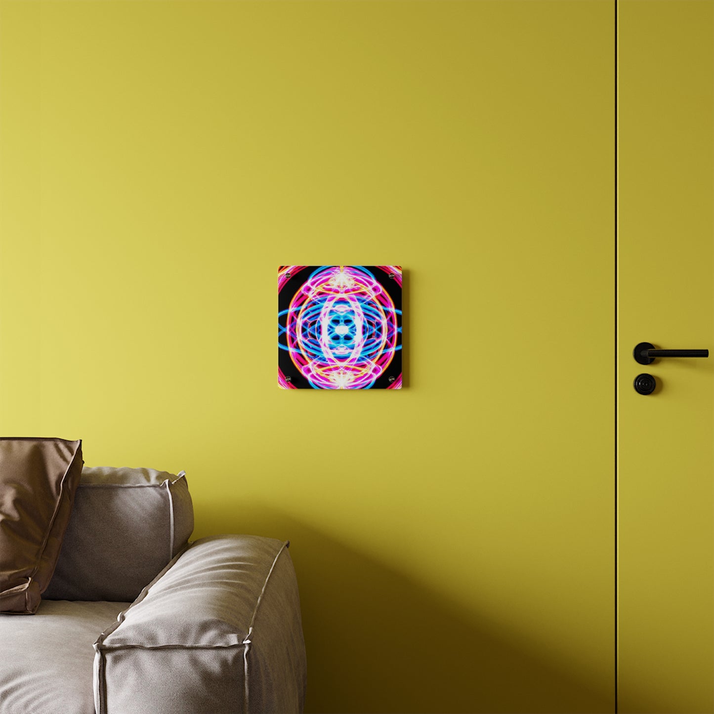 Neon Infinity Extravaganza. Trippy Infinity Patterns Acrylic Art Panel