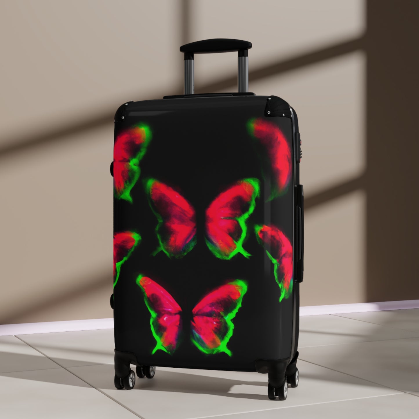 "Butterfly Neon Spectrum" - Neon Butterflies  Suitcase