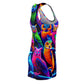 "Neon Nocturne" Neon Owls Racerback Dress